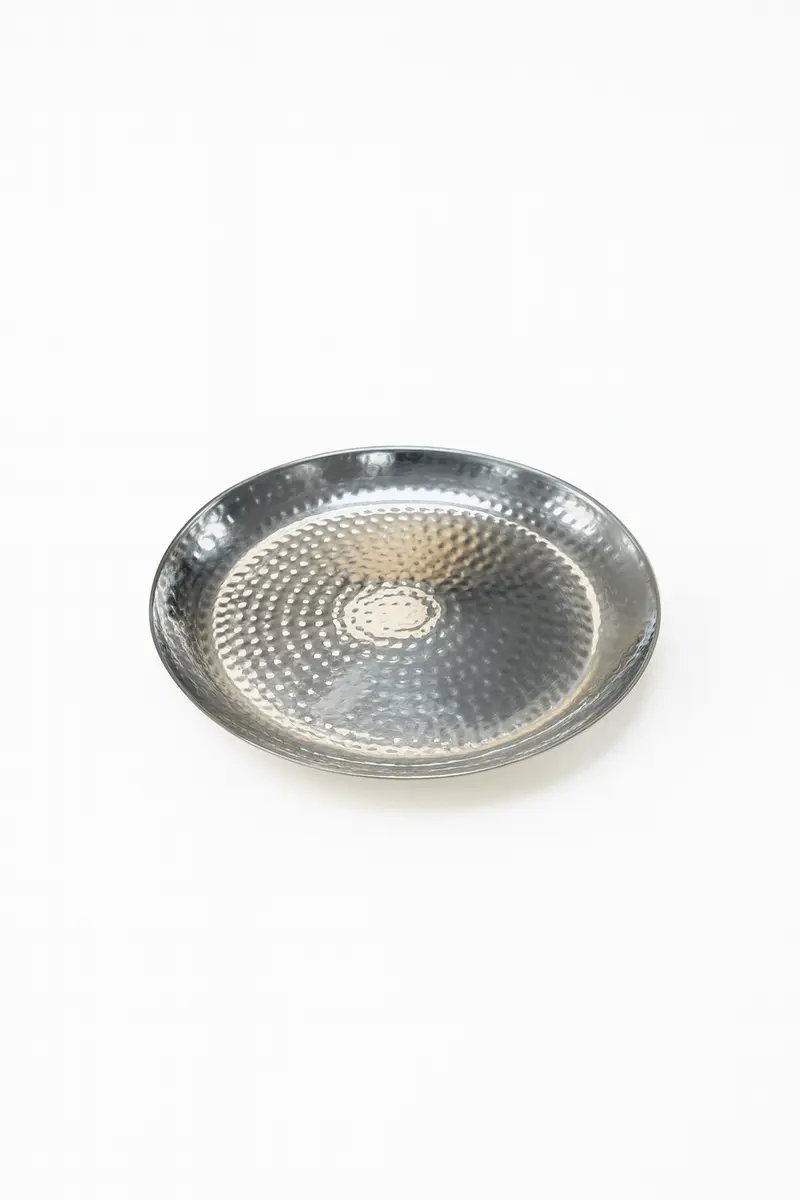 20 cm Hammered Round Plate S/S (8474)
