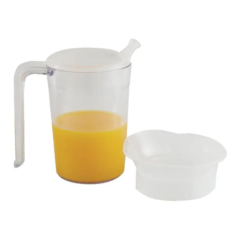Able2 Clear Drinking Cup with Handle and 2 lids 300ml
