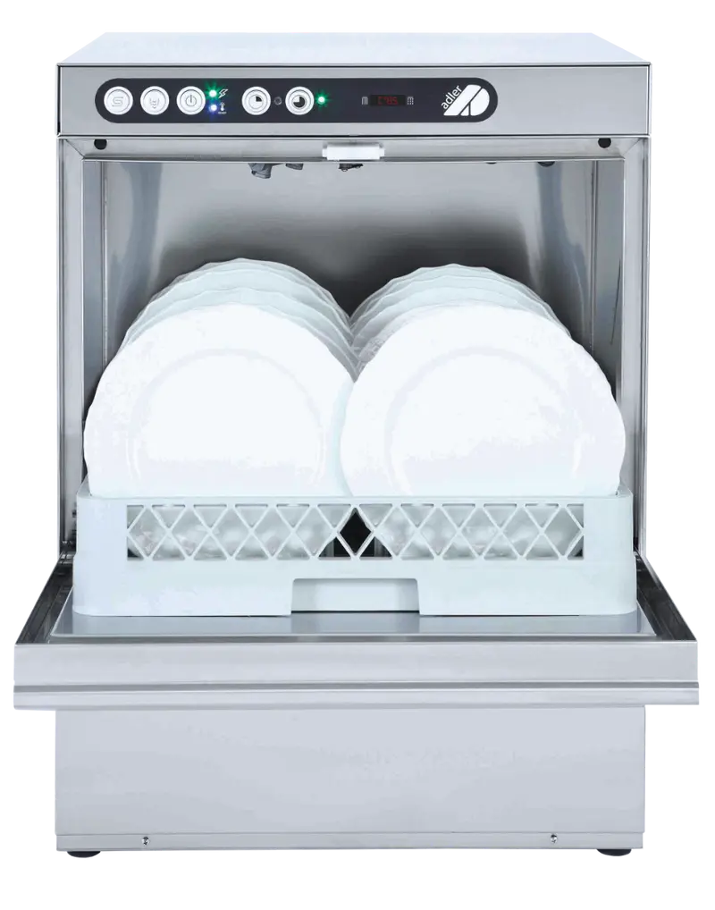Adler AD50BT-DP-30 500mm Basket Dishwasher with Breaktank  Drain Pump & Chemical Pump  18 Plates (30 Amp Plug)