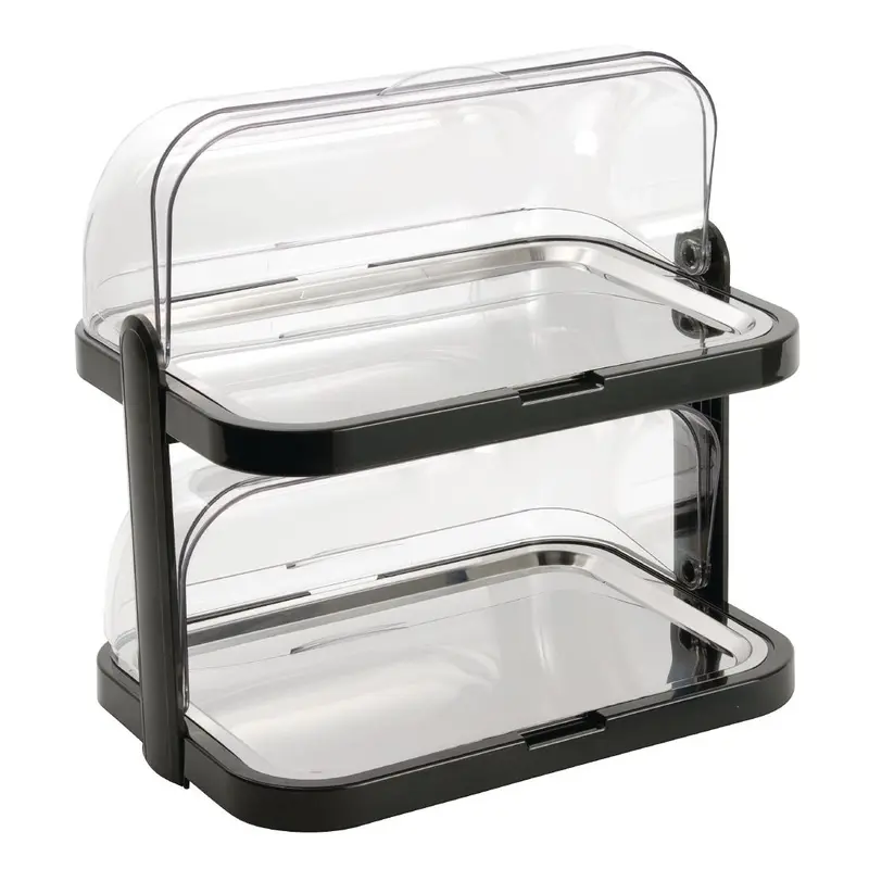 APS Roll Top Cool Display Tray Double Deck Stainless Steel