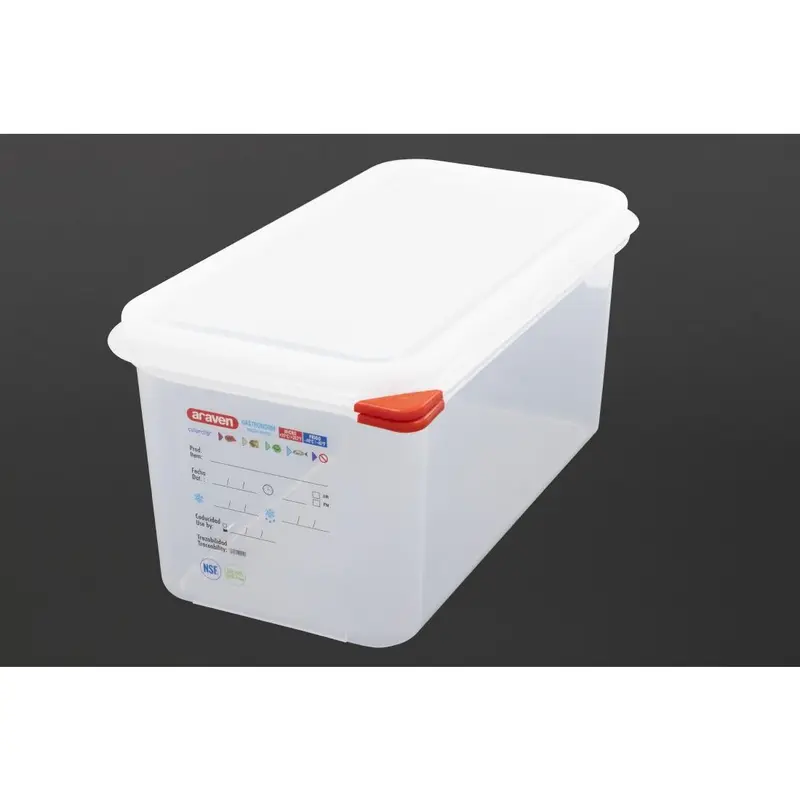 Araven Polypropylene 1/3 Gastronorm Food Container 6Ltr (Pack of 4)