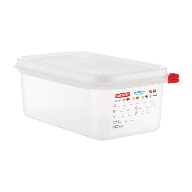 Araven Polypropylene 1/4 Gastronorm Food Containers 2.8Ltr (Pack of 4)