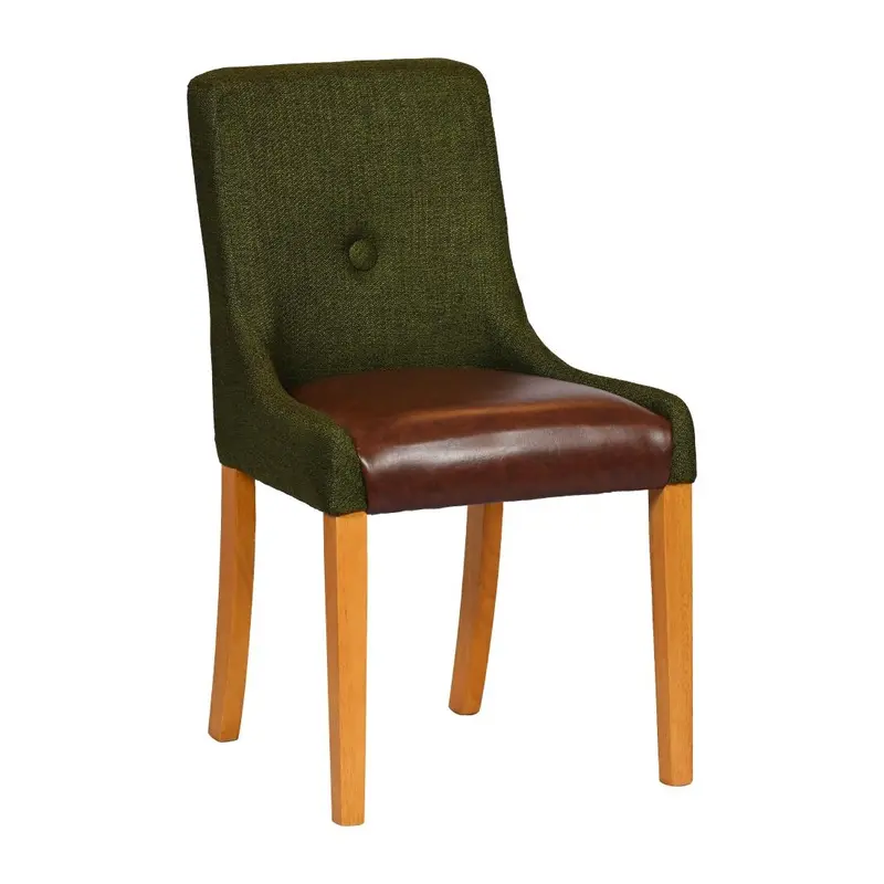 Bath Soft Oak Dining Chair Forest Back & Espresso Seat (Pack of 6)