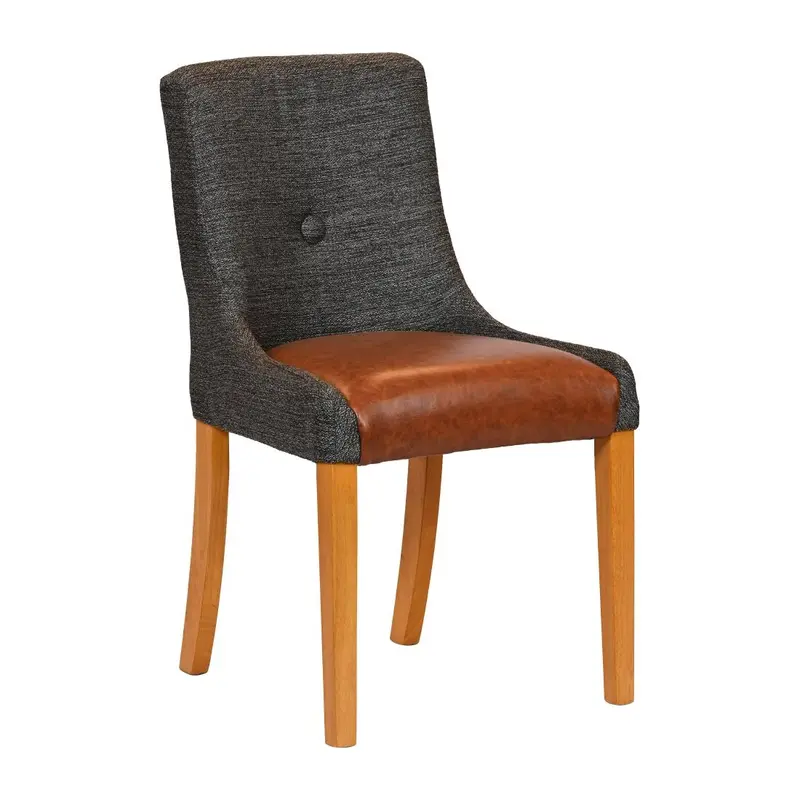 Bath Soft Oak Dining Chair Smoke Back & Tan Seat (Pack of 6)