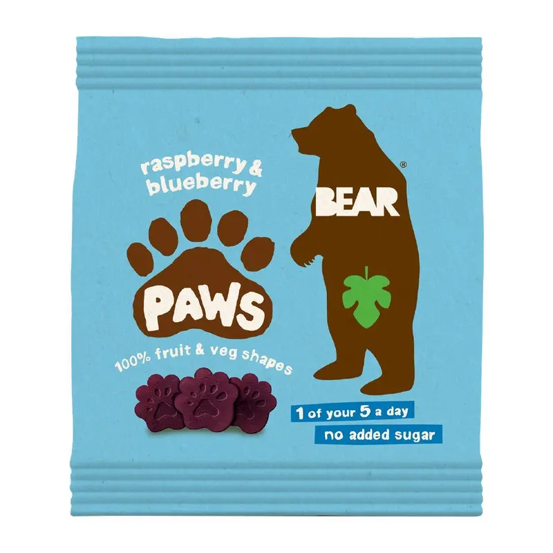 BEAR Paws Fruit Shapes Arctic Raspberry & Blueberry 20g (18 Pack)