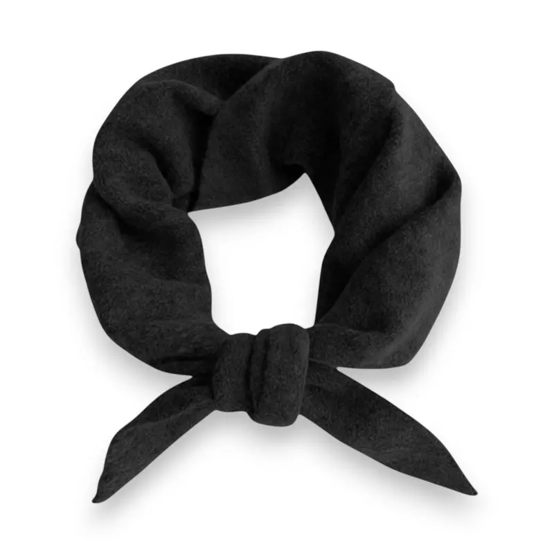 Black Wool Blend Triangle Neck Scarf