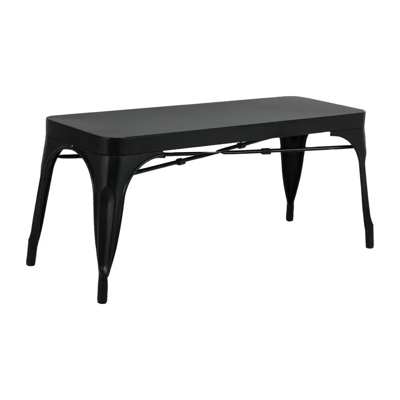 Bolero Bistro Metal Benches Black 1000mm (2 Pack)