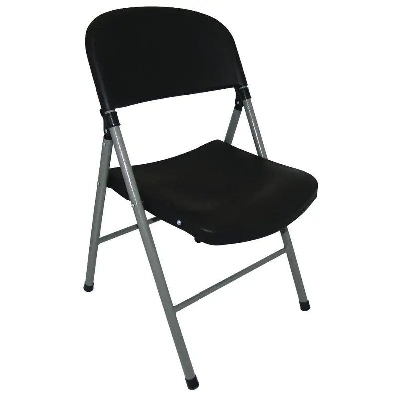 Bolero Foldaway Utility Chairs Black (2 Pack)