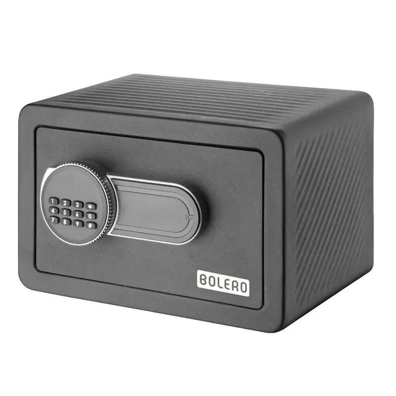 Bolero Hotel Room Safe Black Steel 200x310x200mm