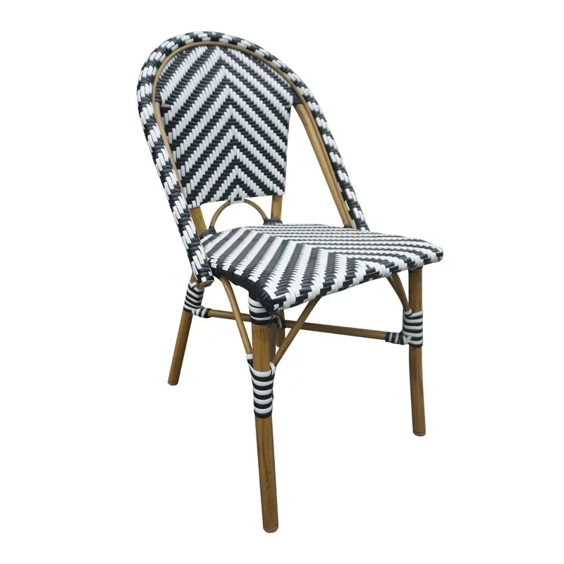 Bolero Parisian Style Rattan Side Chairs Black (2 Pack)