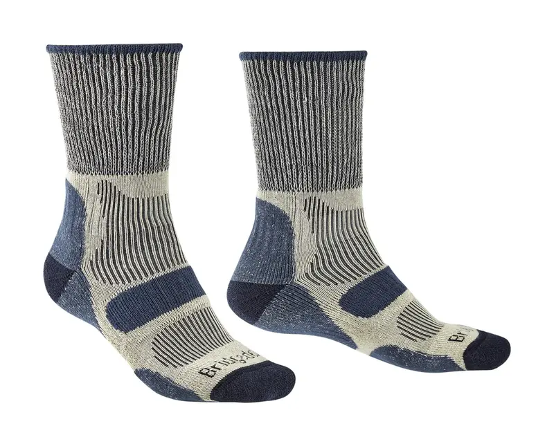 Bridgedale Hike Cotton Cool Comfort Lightweight Walking Socks Size 12+ Indigo