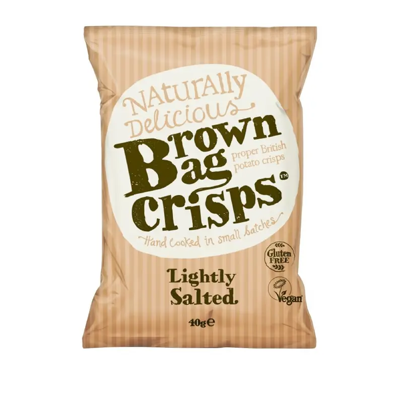 Brown Bag Crisps Lightly Salted 40g (20 Pack)