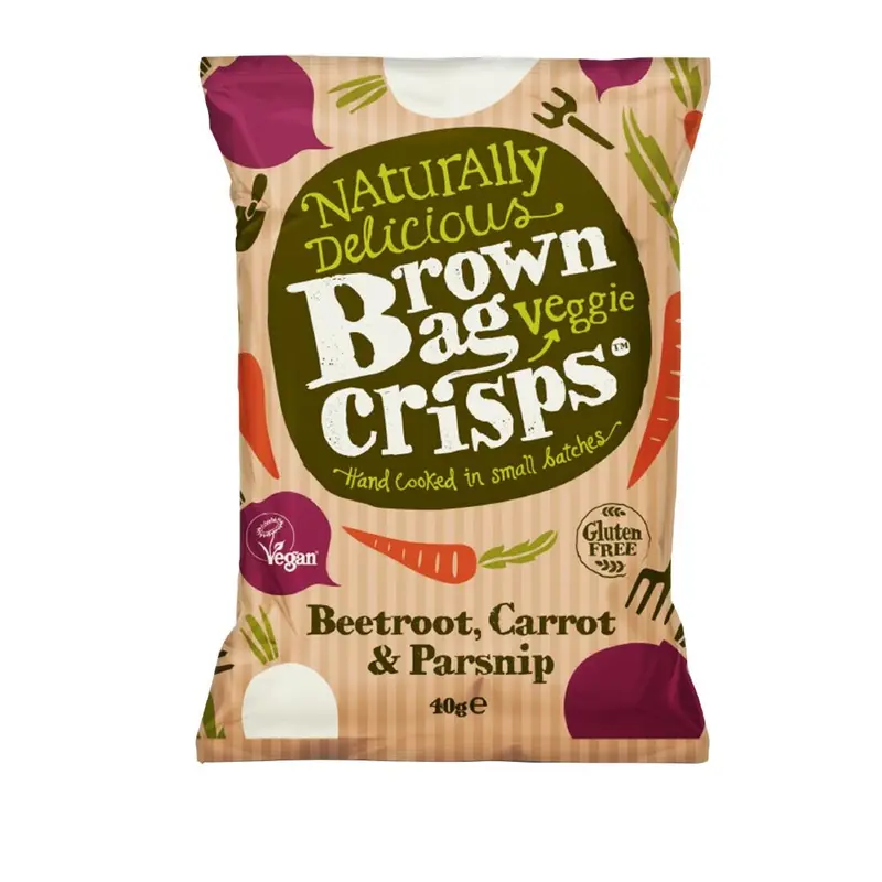 Brown Bag Crisps Lightly Salted Veggie Crisps 40g (15 Pack)