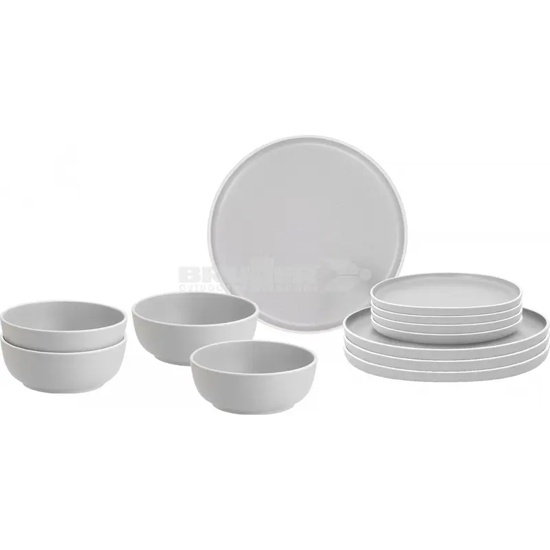 Brunner Dolomit White Midday 12 Piece Melamine Dinner Set