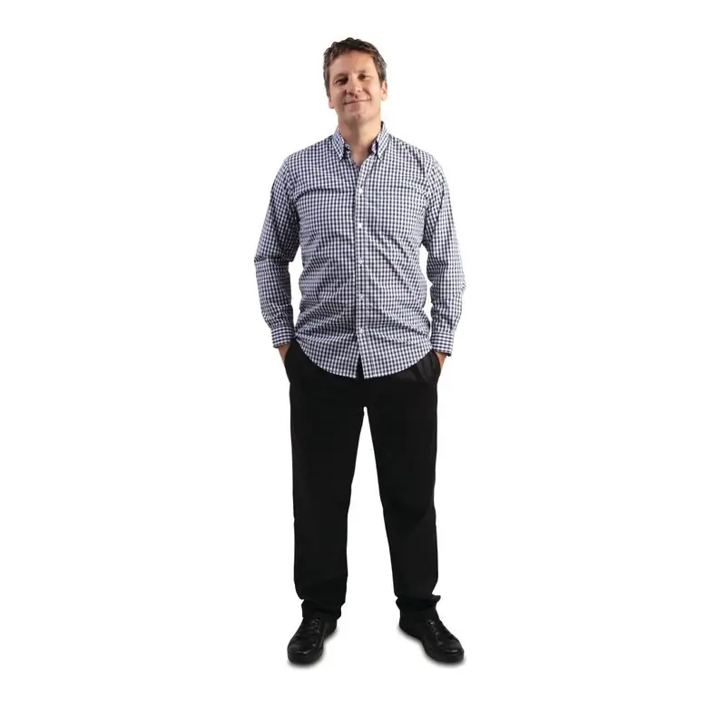 Chef Works Mens Gingham Shirt Black S