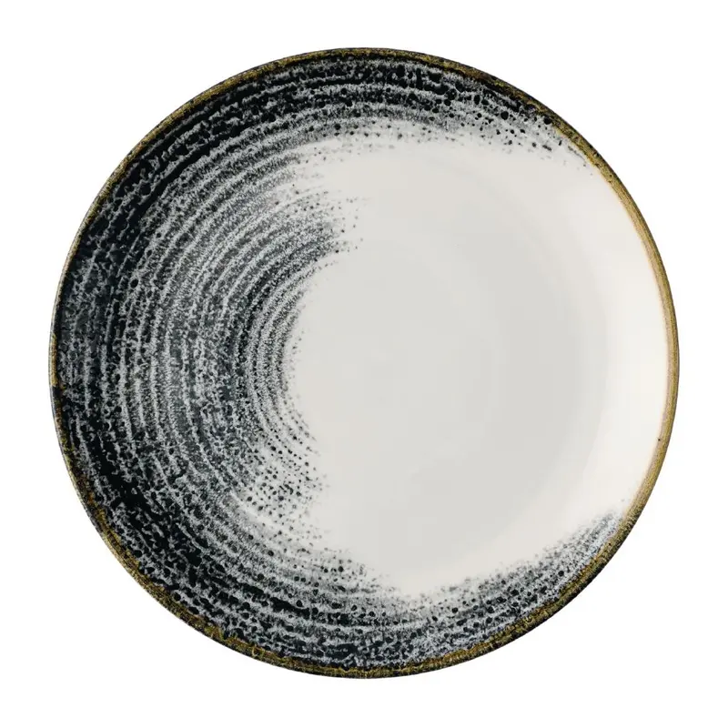 Churchill Homespun Accents Black Evolve Coupe Plates 217mm (Pack of 12)