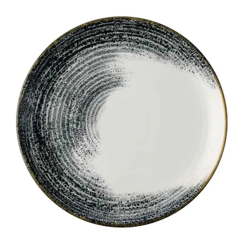Churchill Homespun Accents Black Evolve Coupe Plates 260mm (Pack of 12)