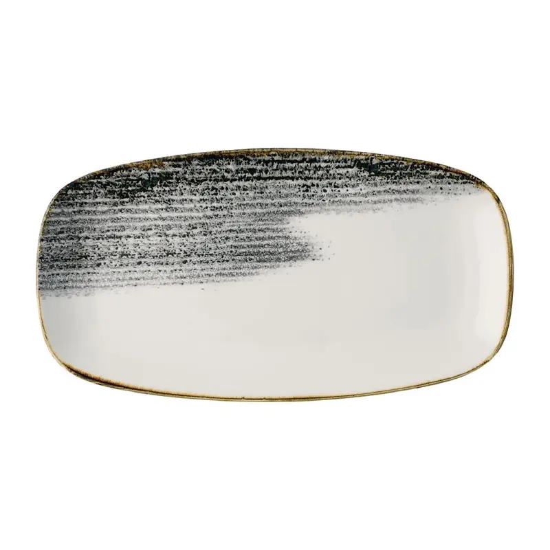 Churchill Homespun Accents Black Oblong Chef's Plates 298x153mm (Pack of 12)