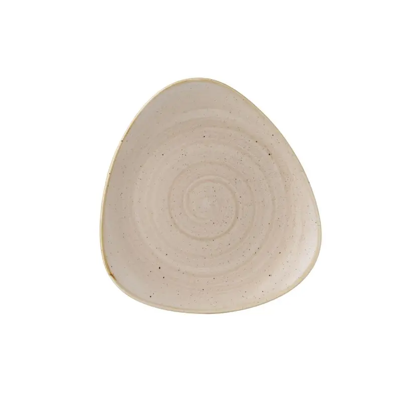 Churchill Stonecast Triangle Plate Nutmeg Cream 229mm (Pack of 12)