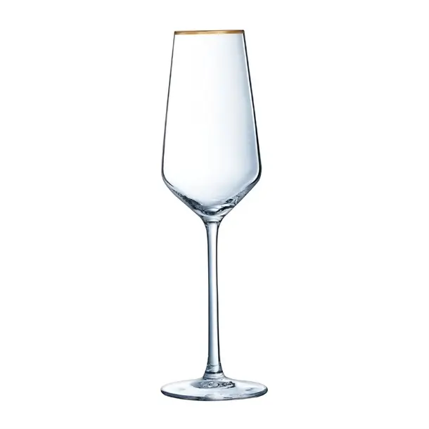 Cristal d'Arques Ultime Gold Band Flutes 170ml (8 Pack)
