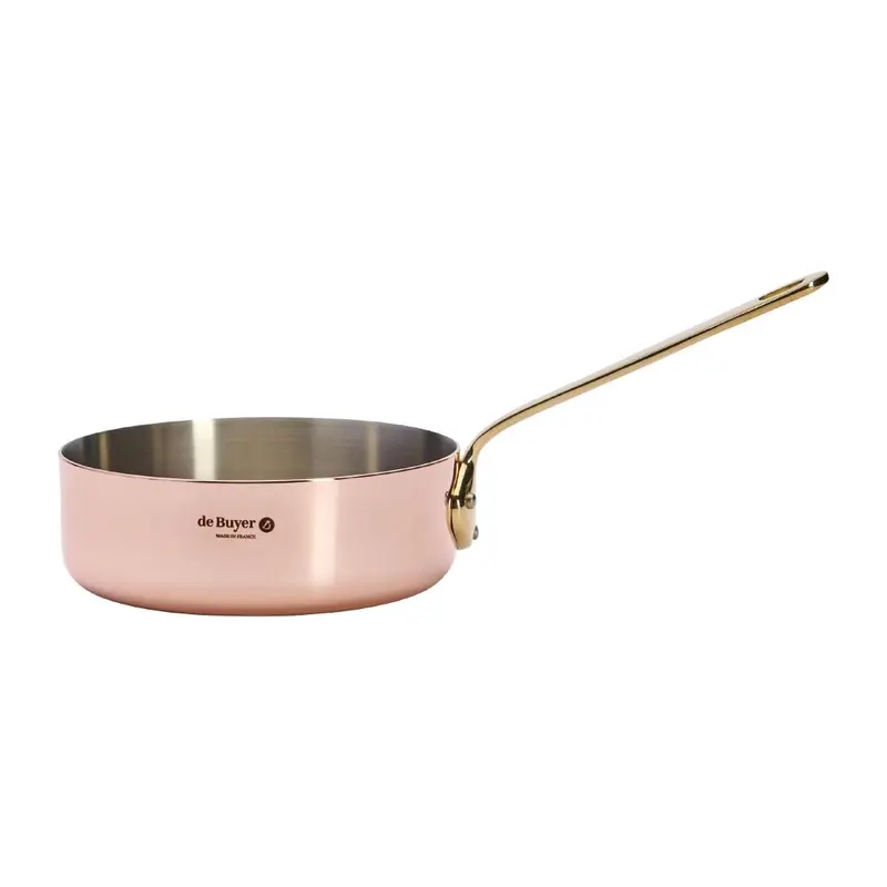 De Buyer Inocuivre Copper Saute Pan with Brass Handle 16cm