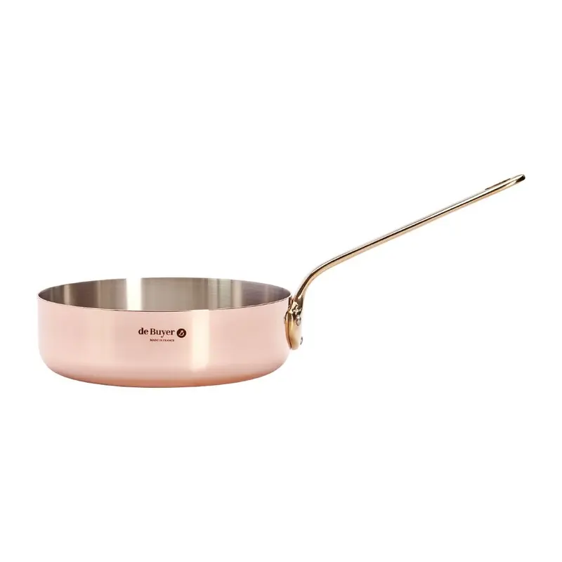 De Buyer Inocuivre Copper Sauté Pan with Brass Handle 20cm