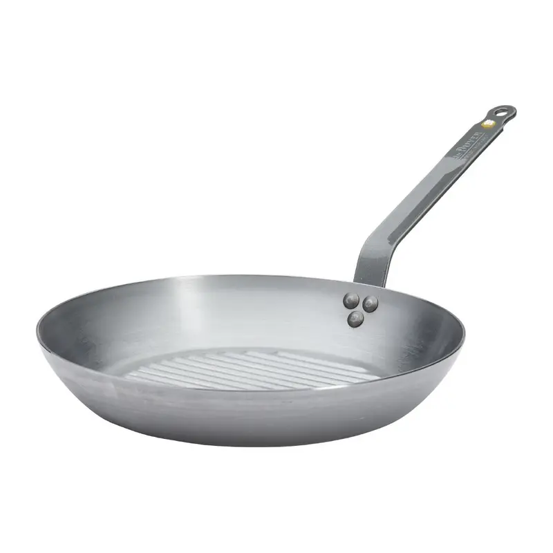 De Buyer Mineral B Round Grill Pan 32cm Carbon Steel