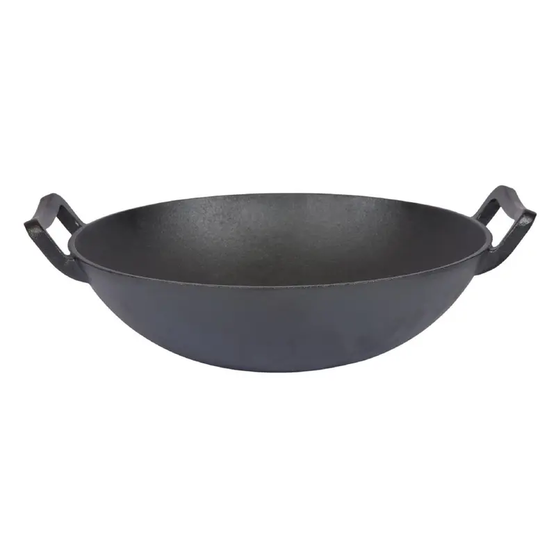 Dexam School of Wok Pre-Seasoned Cast Iron Flat Base Wok 300mm