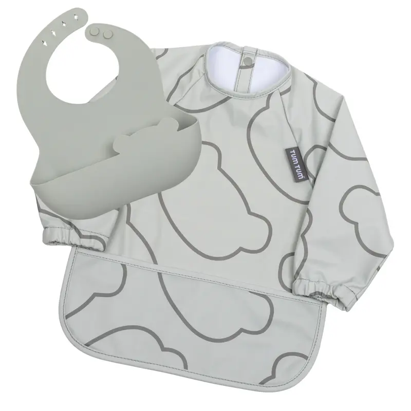 Double Up Bibs Set, Grey