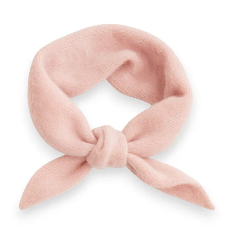 Dusky Pink Wool Blend Triangle Neck Scarf
