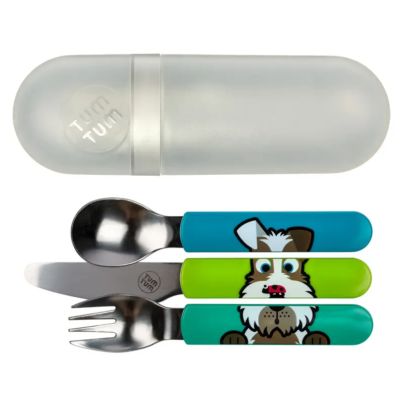 Easy Scoop Toddler Cutlery with Travel Case, Scruff the Dog