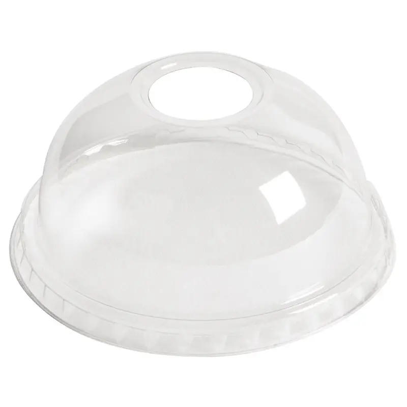 eGreen Flexy-Glass Recyclable Domed Lids For Half Pint and Hi-Ball Glasses With Hole 77mm (Pack of 1000)
