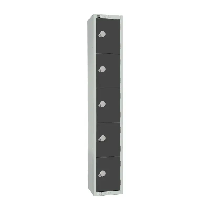 Elite Five Door Coin Return Locker Graphite Grey
