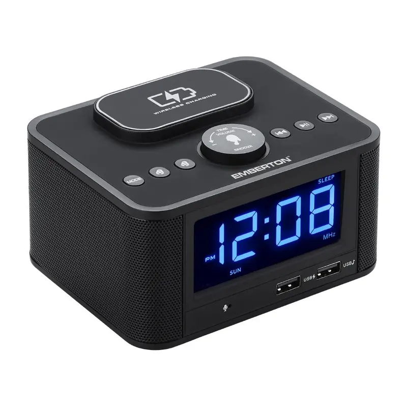 Emberton Bodmin Alarm Clock with Wireless Charging & Speaker