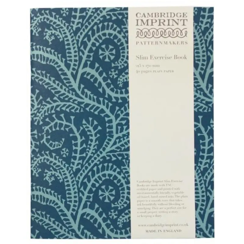 Exercise Book Seaweed Paisley Cyanotype