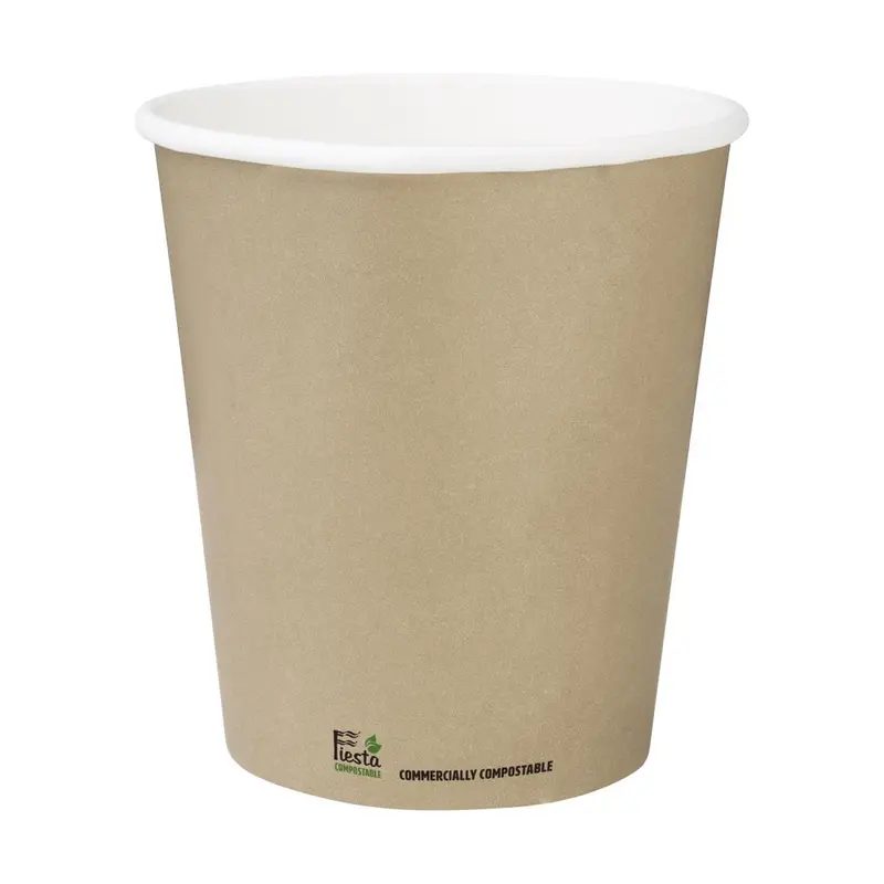 Fiesta Compostable Single Wall Coffee Cups 340ml/12oz (1000 Pack)
