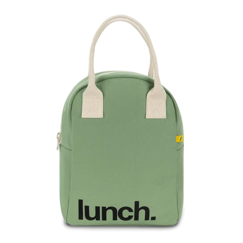 Fluf Organic Cotton Zipper Lunch Bag Moss Green