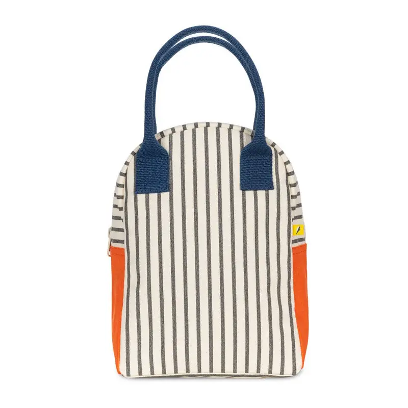 Fluf Organic Cotton Zipper Lunch Bag Pencil Stripe Nautical