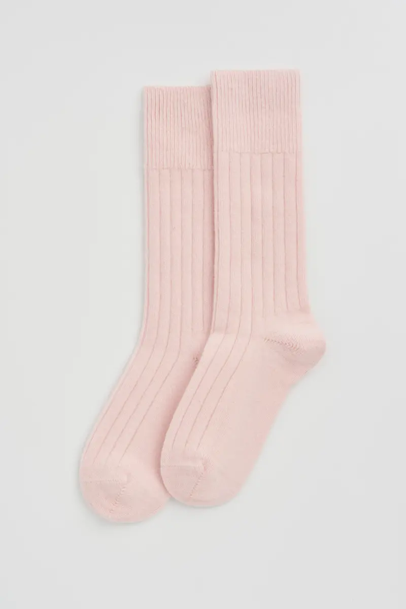 Frosting Pink Merino Wool Bed Socks