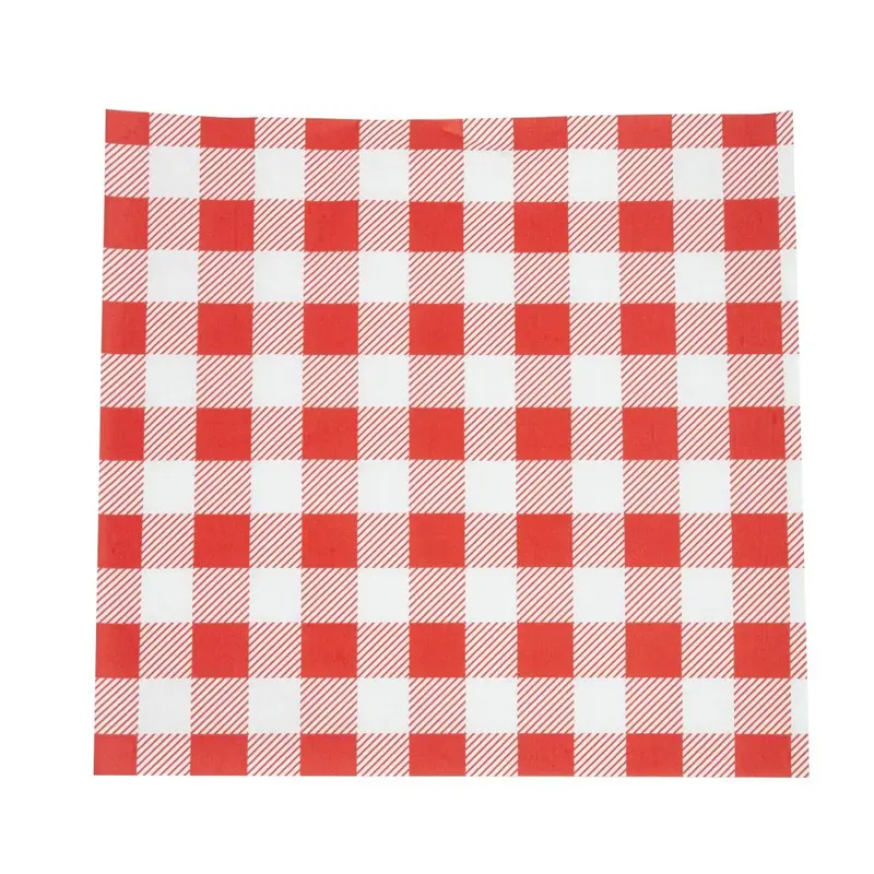 Greaseproof Paper Sheets Red Gingham 250 x 250mm (Pack of 200)