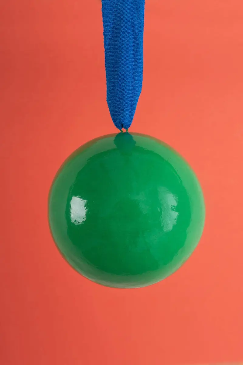 Green and Blue Colourblock Bauble