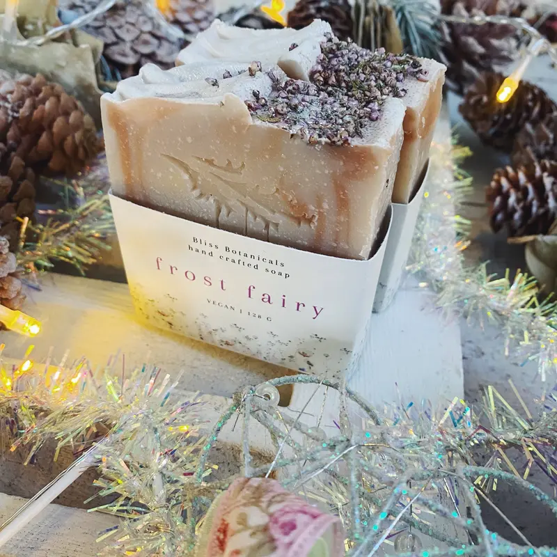 Handmade Frost Fairy Large Soap Bar - Vanilla, Shea Butter & Pink Clay