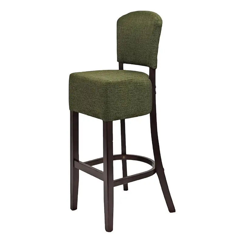 Hanoi Bar Chair in Dark Walnut with Shetland Forest Vinyl