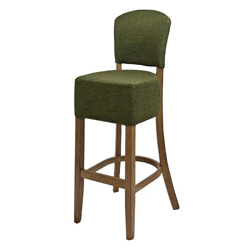 Hanoi Bar Chair in Weathered Oak with Shetland Forest Vinyl