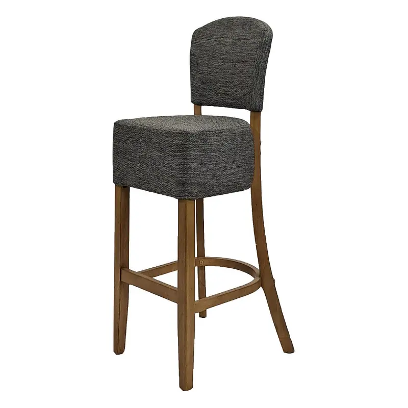 Hanoi Bar Chair in Weathered Oak with Shetland Smoke Vinyl