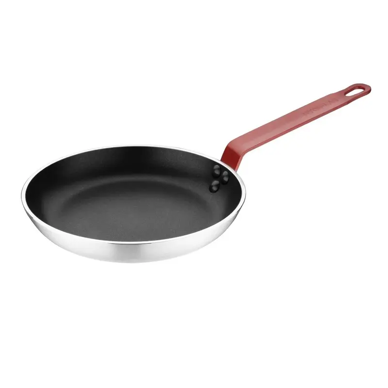 Hygiplas Non-Stick Teflon Aluminium Platinum Plus Frying Pan with Red Handle 240mm