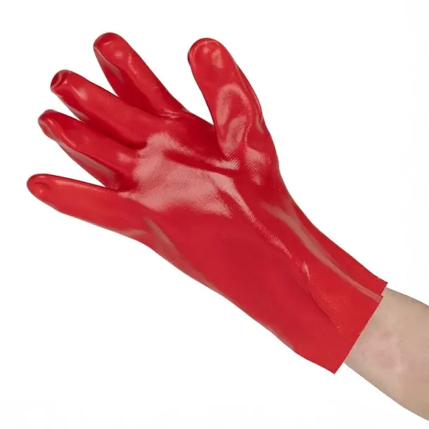 KeepSAFE PVC Coated Gauntlets Red 35cm Size 10 (12 Pack)