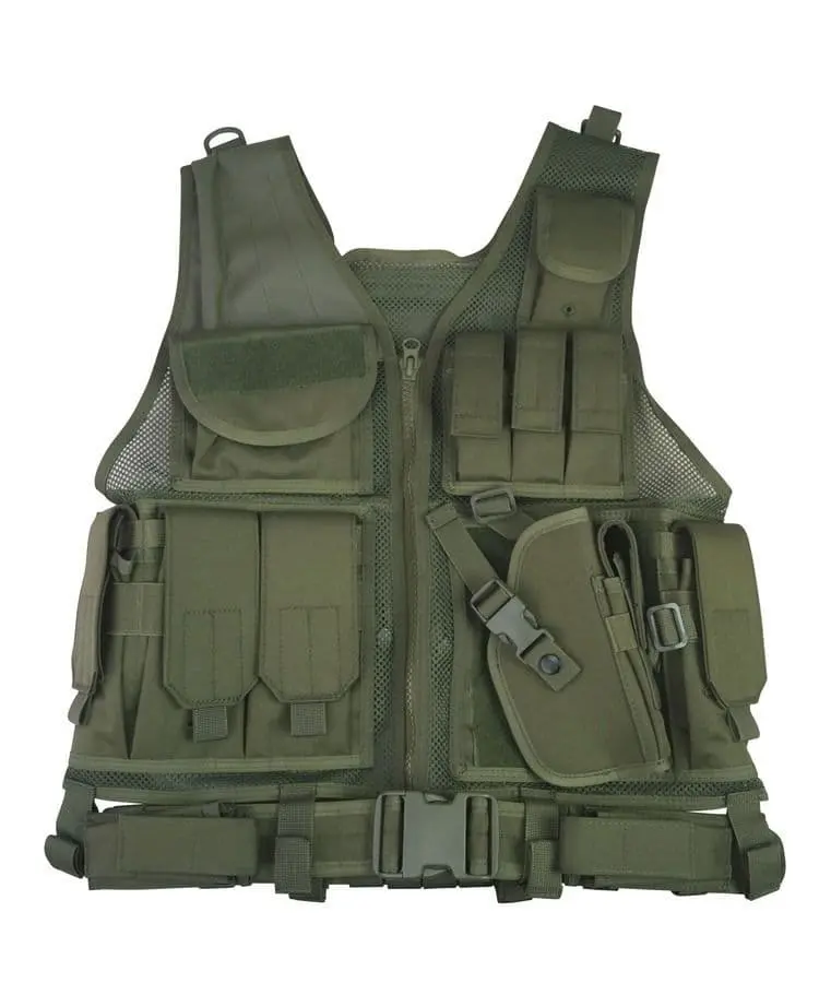 Kombat UK Cross Draw Tactical Vest - Olive