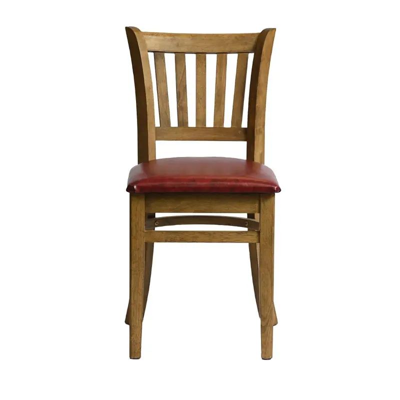Manhattan Dining Chairs Weathered Oak with Bison Bordeaux Seat (2 Pack)