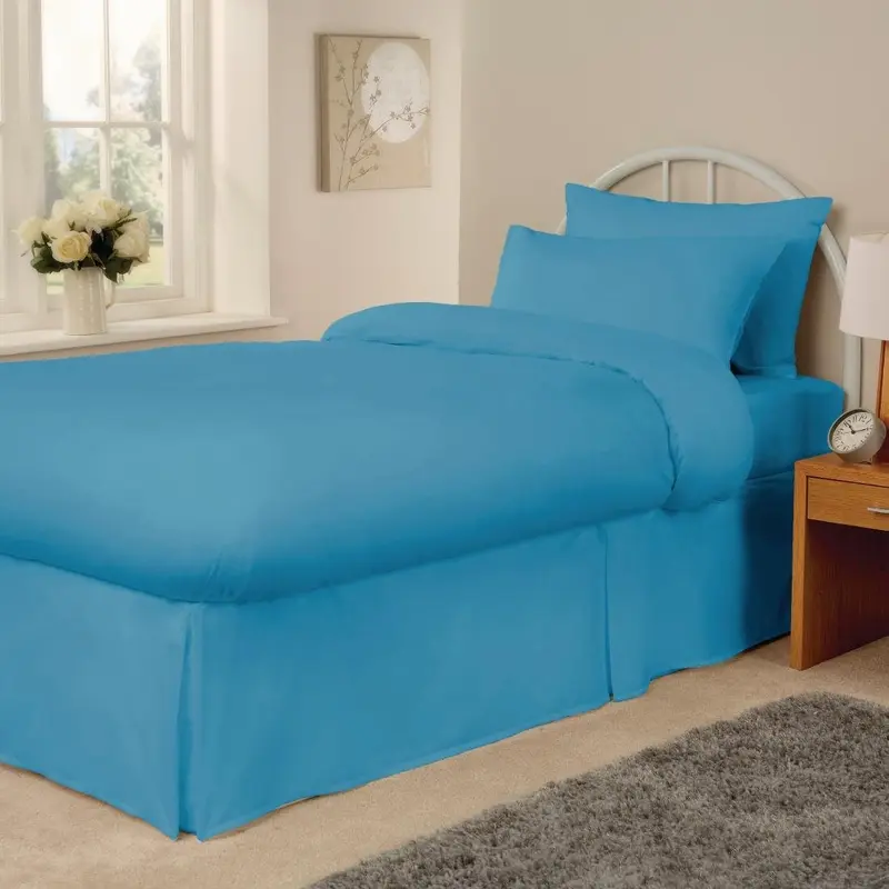 Mitre Essentials Spectrum Valances Kick Pleat Turquoise Double